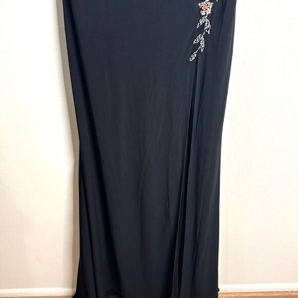 Mac Duggal MULTI COLOR embellished BEADED FLORAL CAMI GOWN black size 10 42006 - Picture 6 of 14